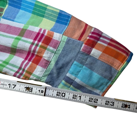 GANT Patchwork Madras Plaid Shirt Men's Large Slim Fit Button Down Cotton - Picture 6 of 9